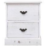 Chevet Blanc Paulownia 38x28x45 Cm 7