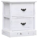Chevet Blanc Paulownia 38x28x45 Cm 8