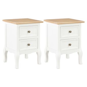 Duo De Chevets Blancs Mdf 35x30x49 Cm 10