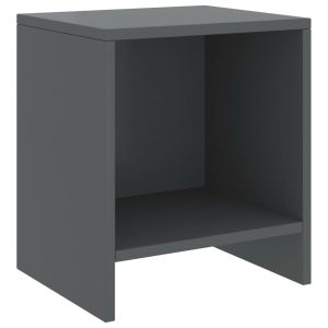 Meuble De Nuit Gris Fonce Pin 35x30x40 Cm 6