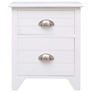 Petit Meuble Blanc Paulownia 38x28x45 Cm 5