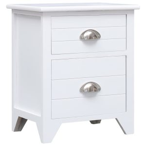 Petit Meuble Blanc Paulownia 38x28x45 Cm 6