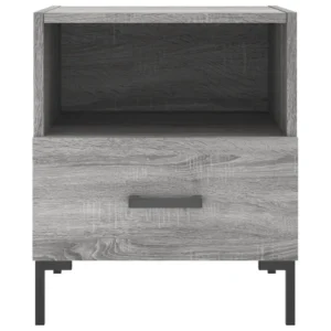 Table de nuit bois gris moderne mural, 40x35x47.5cm