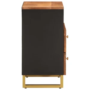 Chevet manguier noir marron design flottant, 50x33x60cm