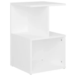 Chevet bois blanc design moderne étagère, 35x35x55cm