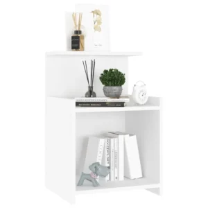 Chevet blanc design moderne flottant, 40x35x60cm