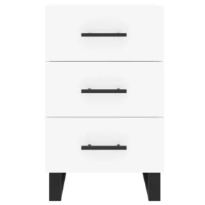Table de nuit bois blanc design original suspendu, 40x40x66cm