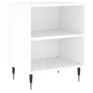 Chevet bois blanc contemporain étagère, 40x30x50cm