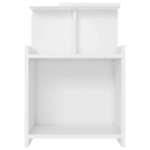 Table de chevet blanc design moderne compact, 40x35x60cm
