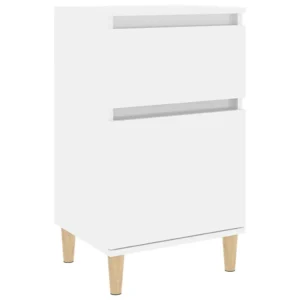 Chevet bois blanc design moderne flottant, 40x35x70cm