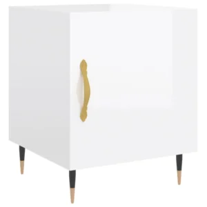 Chevet bois blanc design moderne compact, 40x40x50cm