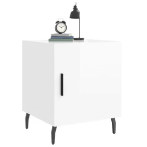 Table de nuit bois blanc design moderne mural, 40x40x50cm