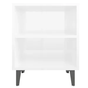 Chevet métal blanc design moderne mural, 40x30x50cm