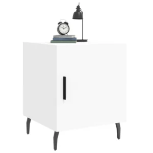 Chevet bois blanc design moderne 2 tiroirs, 40x40x50cm