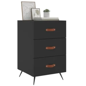 Chevet bois blanc design moderne étagère ouverte, 40x40x66cm