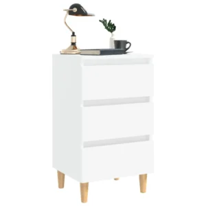 Chevet bois blanc scandinave moderne étagère ouverte, 40x35x69cm