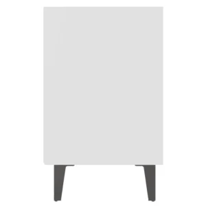 Chevet métal blanc design moderne compact, 40x30x50cm