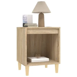 Table de chevet chêne design moderne connecté, 40x35x50cm