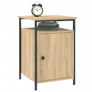 Table de chevet chêne design compact, 40x42x60cm