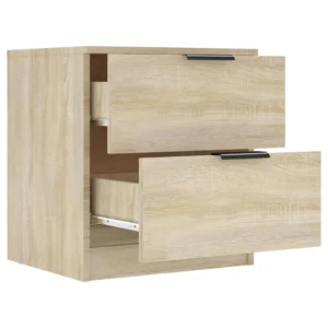 Table de nuit chêne design moderne étagère ouverte, 45x39x50cm