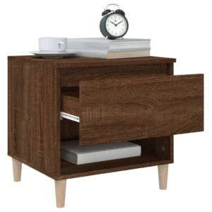 Table de nuit chêne marron design moderne 1 tiroir, 50x46x50cm