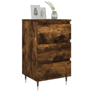 Table de chevet bois design moderne mural, 40x35x69cm