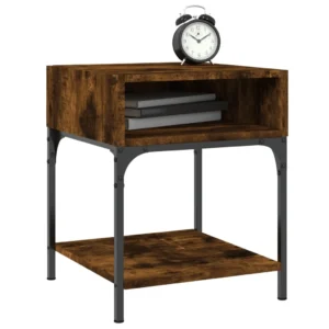 Table de nuit chêne design transparent, 40x41x50cm