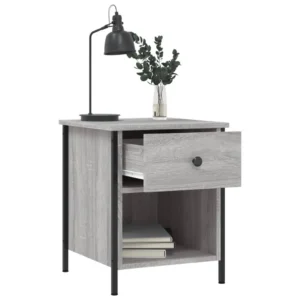 Table de chevet chêne gris original compact, 40x42x50cm