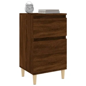 Table de nuit chêne marron design moderne étagère ouverte, 40x35x70cm