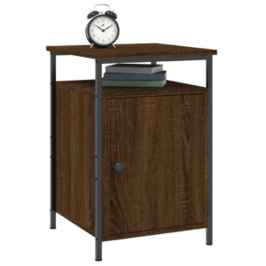 Chevet chêne marron design moderne compact, 40x42x60cm