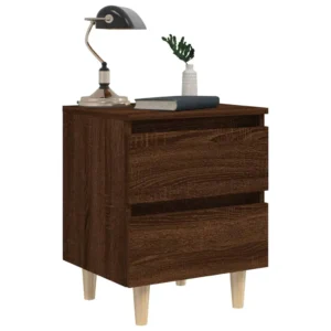 Chevet bois marron scandinave étagère ouverte, 40x35x50cm