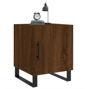 Table de nuit bois marron moderne étagère ouverte, 40x40x66cm