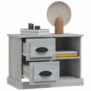 Chevet bois gris design moderne suspendu, 60x35.5x45cm