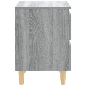 Table de chevet bois gris design scandinave 1 tiroir, 40x35x50cm