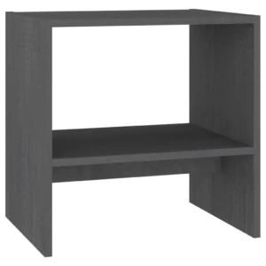 Table de chevet pin gris design contemporain flottant, 40x30.5x40cm