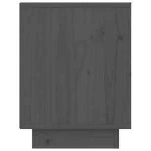Table de nuit pin gris design moderne tablette, 40x30x40cm