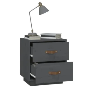 Chevet pin gris rustique transparent, 40x34x45cm