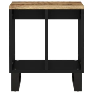 Table de chevet manguier design transparent, 40x31x46cm