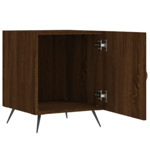 Chevet bois marron design moderne compact, 40x40x50cm