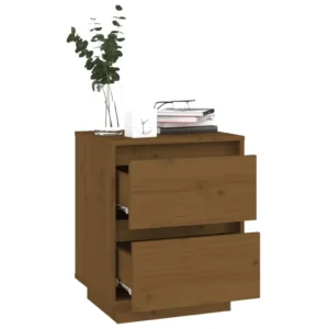 Table de nuit pin marron design moderne suspendu, 40x35x50cm
