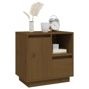Table de chevet pin marron rustique 1 tiroir, 50x34x50cm