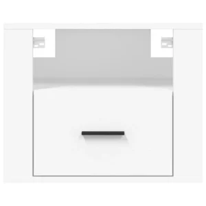 Chevet bois blanc design moderne mural, 50x36x40cm
