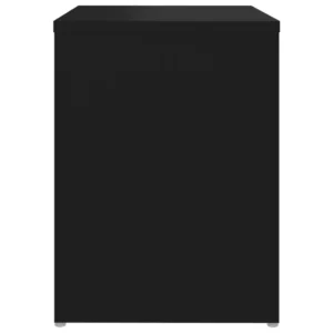 Chevet bois noir design moderne transparent, 40x30x40cm