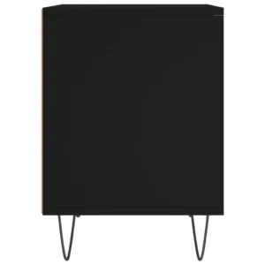 Table de chevet bois noir design moderne mural, 40x35x50cm