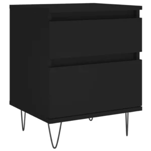 Chevet bois noir design moderne étagère, 40x35x50cm