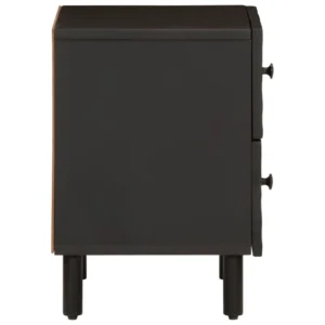 Table de chevet manguier noir design moderne 1 tiroir, 40x33x46cm