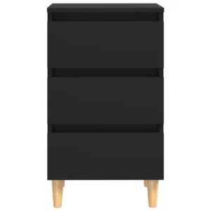 Chevet bois noir scandinave moderne LED, 40x35x69cm