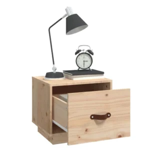 Chevet pin design rustique compact, 40x34x35cm