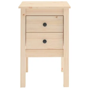 Table de chevet pin design moderne étagère ouverte, 40x35x61.5cm