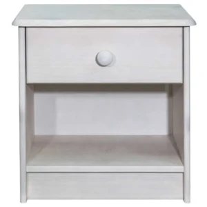 Chevet pin blanche bohème étagère ouverte, 41x30x42cm